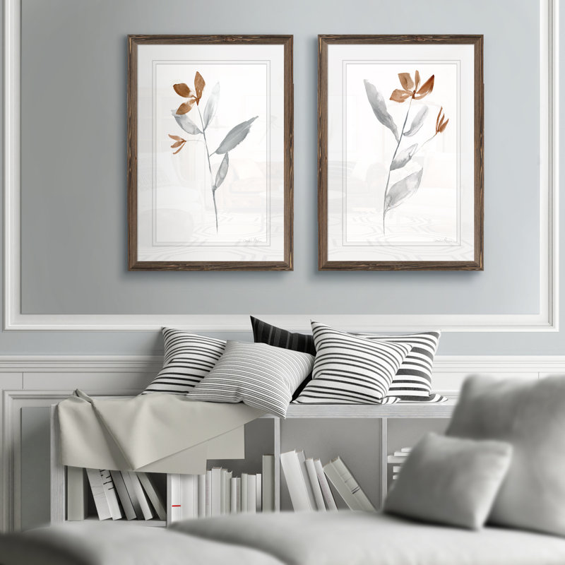 «Simple Stem I» par Vincent Van Gogh - ensemble de 2 reproductions d'art, H 24 po x l 18 po x P 1,25 po, Blanc