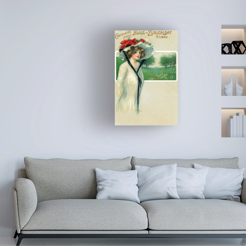 Art sur toile, chocolat espagnol Hijos Zuricaljour, H 32 po x l 22 po