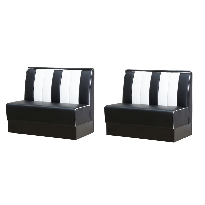 Banc de rangement American Style, Noir / blanc