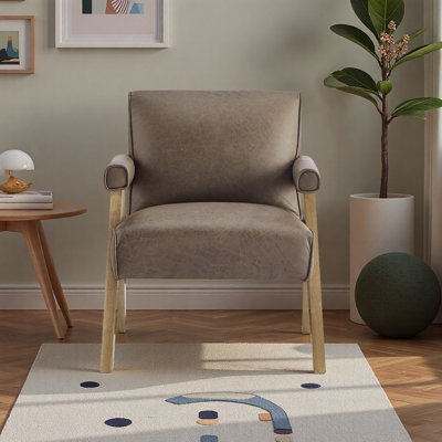Modern Faux Leather Arm Chair