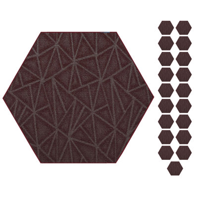 Furnish My Place Geometrical Pattern Indoor/Outdoor Refine Burgundy Rug, Abstract Area Rug, Doorway Mat, Contemporary Rug For Living Room, Entryway - Set Of 20