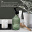 Ensemble de distributeur de savon en verre vert avec pompe noire, distributeur de savon à main liquide rechargeable de 13,5 oz, distributeur de savon à vaisselle en lotion pour décoration intérieure moderne, salle de bain, comptoir de cuisine, hôtel 
