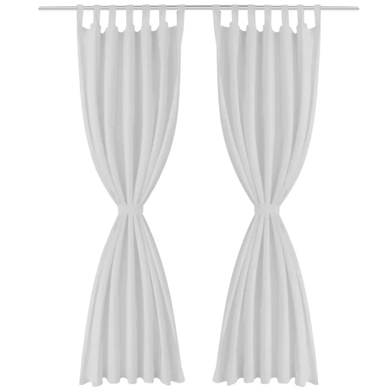 Bachar Semi Sheer Curtain Pair, 140cm Width x 245cm Drop, White