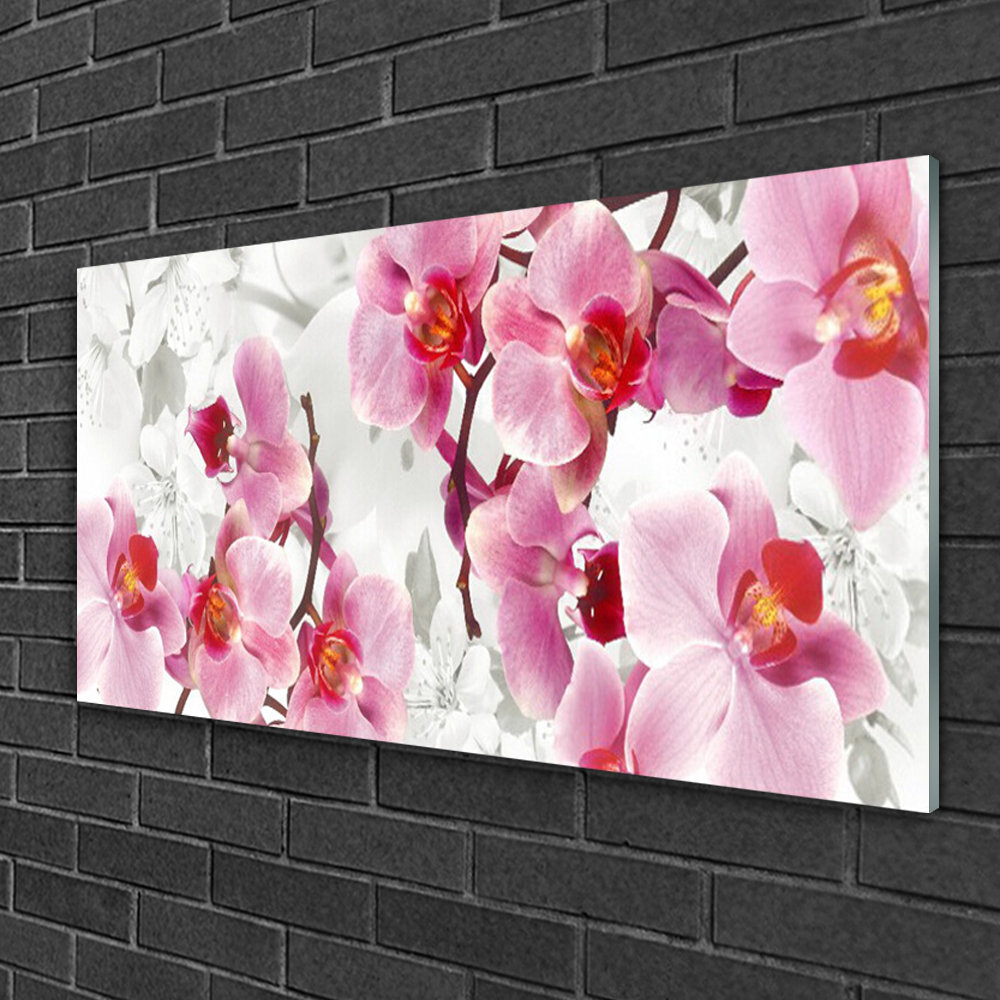 Glasbild Blumen Floral