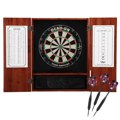 Viper Metropolitan Sisal Fiber Bristle Dartboard and Cabinet Set with Darts
