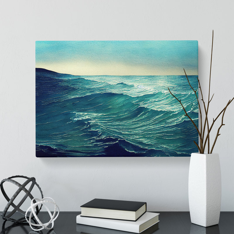 Watercolour Ocean Vol.1 - Wrapped Canvas, 35cm H x 50cm W x 3cm D