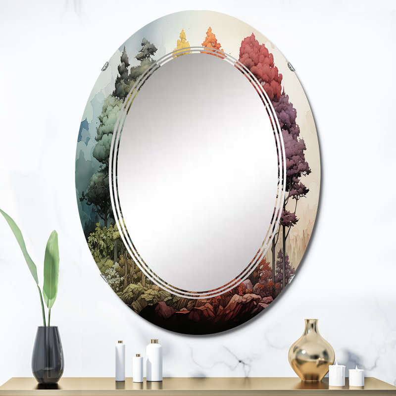 Schwandt - Miroir mural floral ovale, 36 po x 24 po