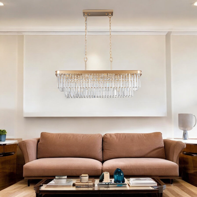 Jhonnell 11 - Light Square / Rectangle Chandelier, Gold