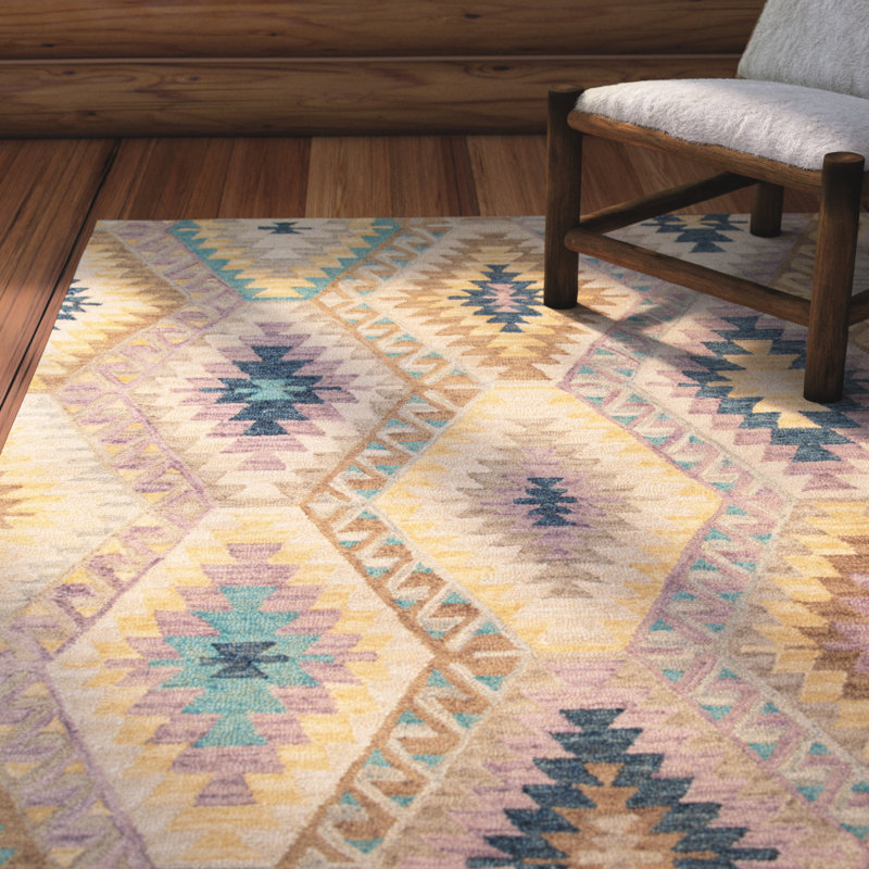Pigg Wool Southwestern Indoor Rug, Rectangle 5' x 8'