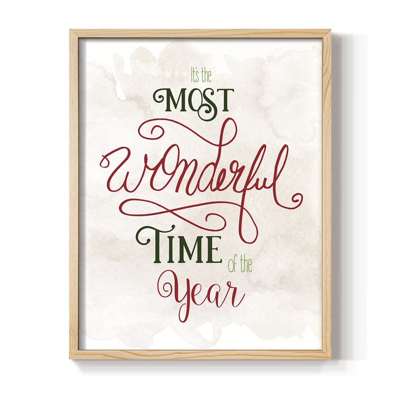 «Wonderful Time of the Year», reproduction encadrée - bois massif, H 11 po x l 9 po