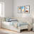 Upholstered Daybed With 2 Storage Drawers And Adjustable Side Rail-235993131