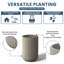 Grand pot / pot rond en béton avec trous de drainage-676806533-676806531