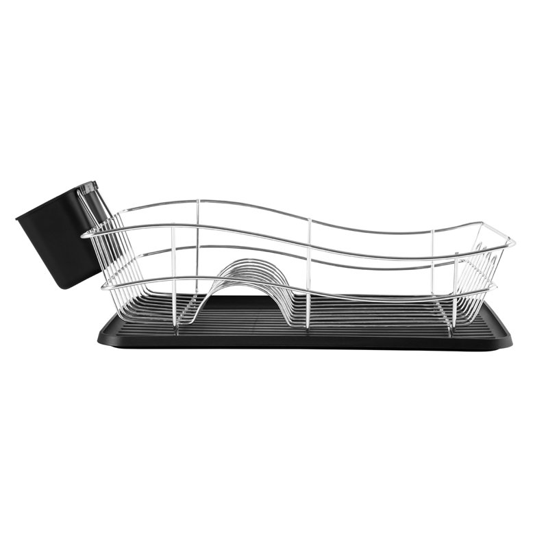 Tower Dish Rack with Chrome Tray, Chrome Plated Stainless Steel Design, Chrome