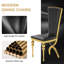 Ensemble de chaises de salle à manger de 43 po de hauteur, pieds de gourde en acier inoxydable doré de luxe moderne, assise rembourrée en cuir de première qualité -1076119482