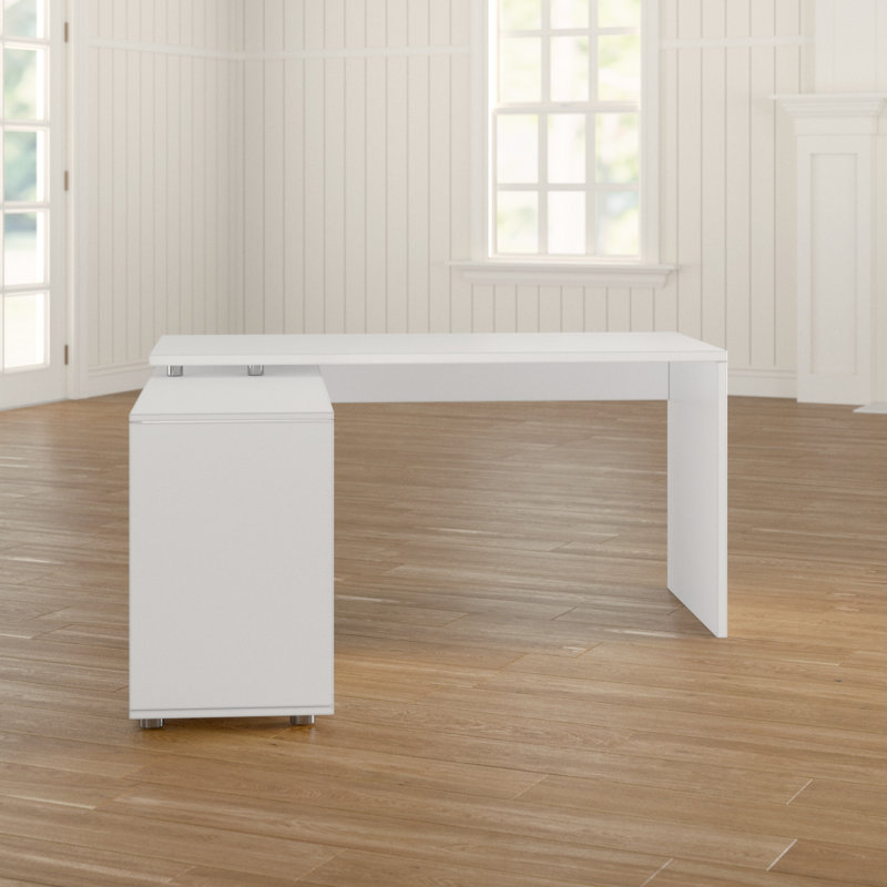 L-Shaped Solid Wood Base Writing Desk