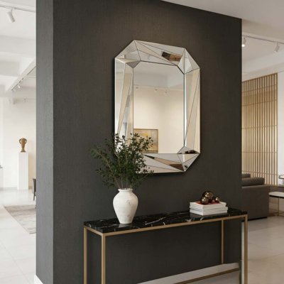 Diamond Shaped Large Wall Mirror for Decor Elegant Living Room