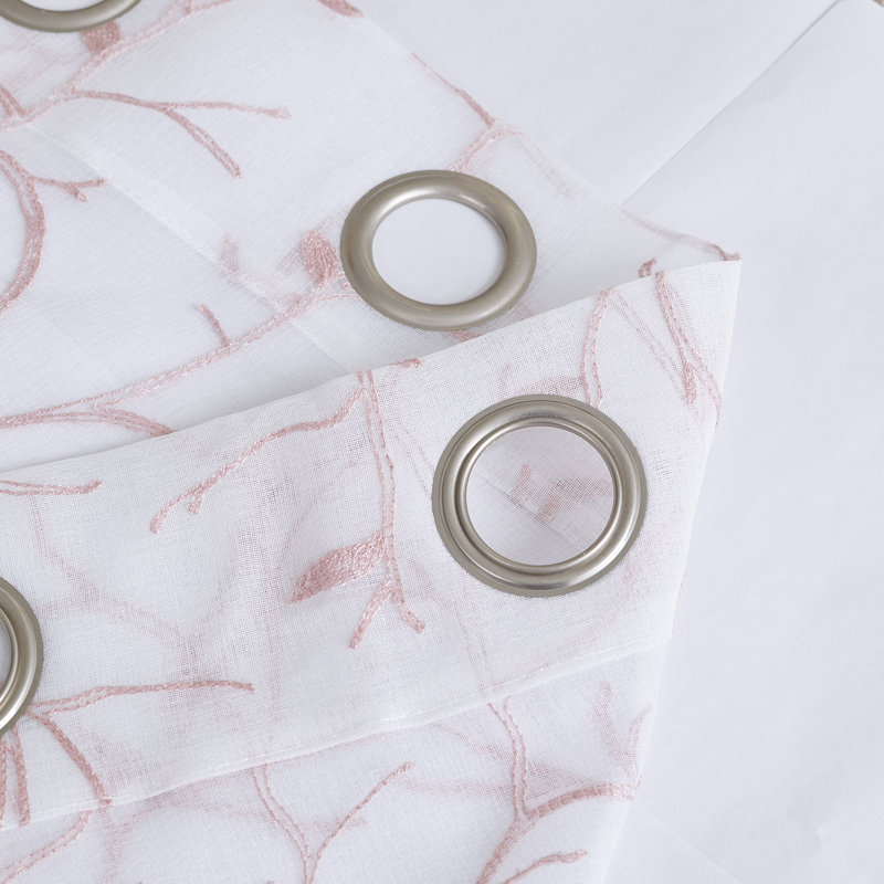 Panneau de rideau simple transparent avec œillets à motif floral Greater Taree, Rougir, l 52 po x L 108 po