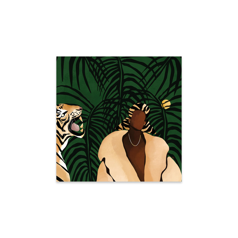 Dans la nature (brun), reproduction sur verre acrylique, Vert