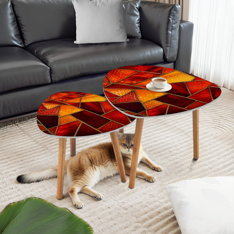 Ensemble de 2 tables basses gigognes Triangle