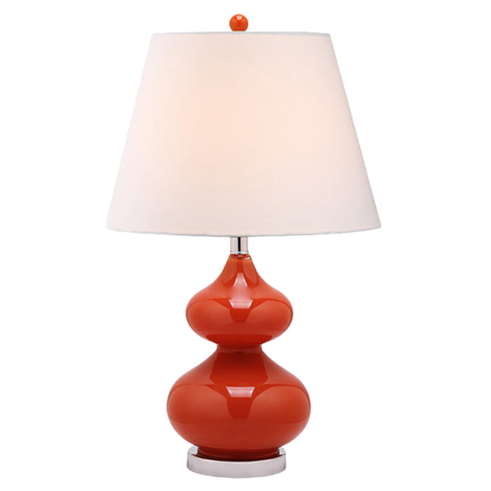 Courtney Glass Table Lamp, Blood Orange