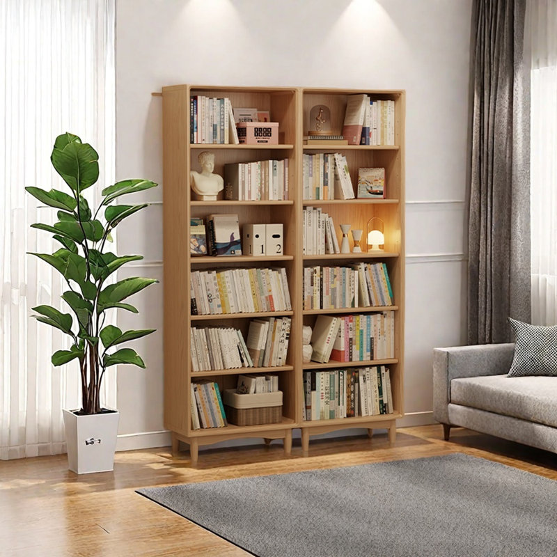 American style minimalist study bookshelf, Light Brown