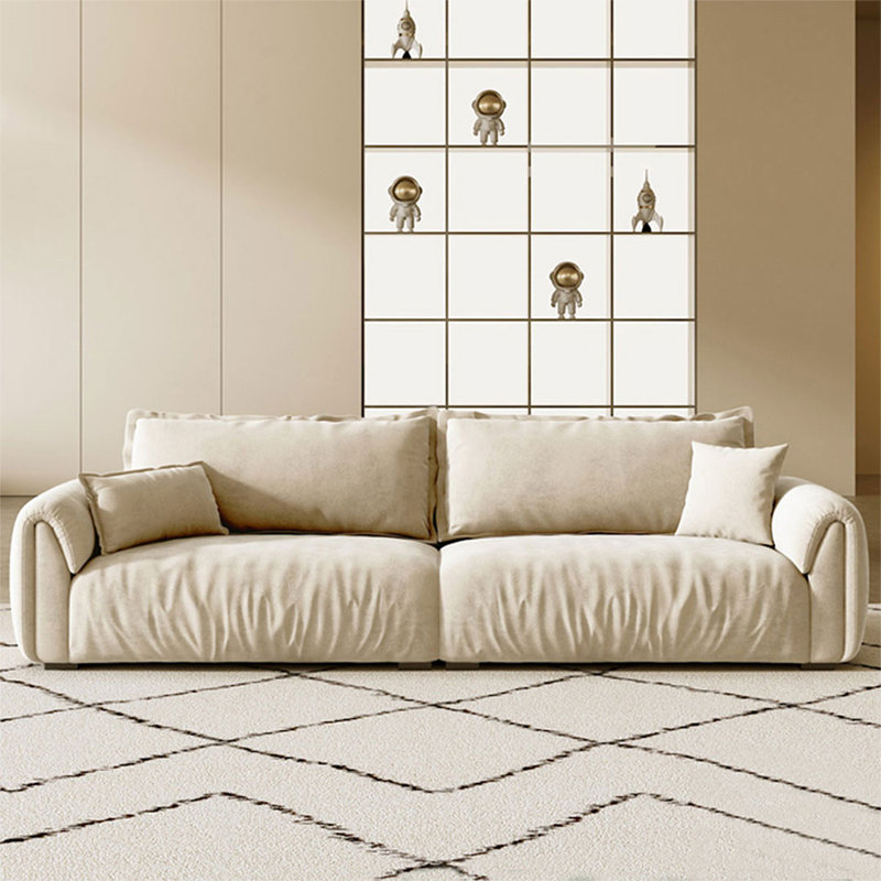 Coussin modulaire en polyester blanc cassé, H 33,46 po x L 110,24 po x l 39,37 po