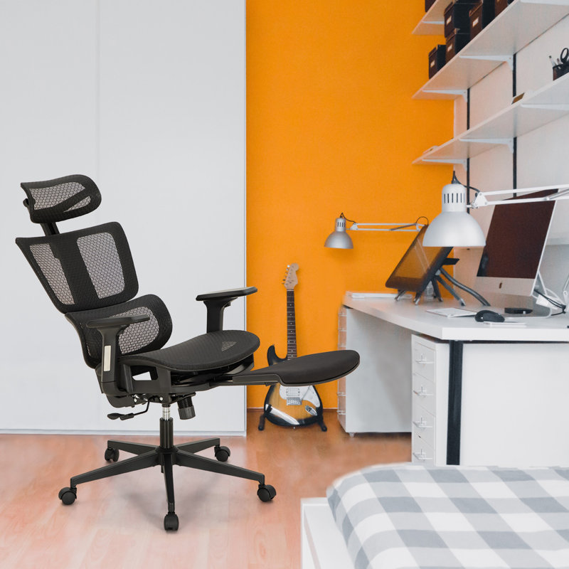Tubbs Executive Ergonomic Office Chair with Breathable Mesh and Headrest (with Footrest), With Footrest