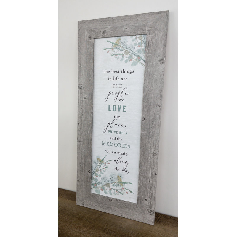 «The Best Things In Life Places People Friends Memories», art floral, panneau vertical, H 28 po x l 12 po