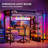 Loft Bed Twin Size with L Shaped Desk and Shelves, Metal Bed Frame Power Outlet and LED Lighted-405782117
