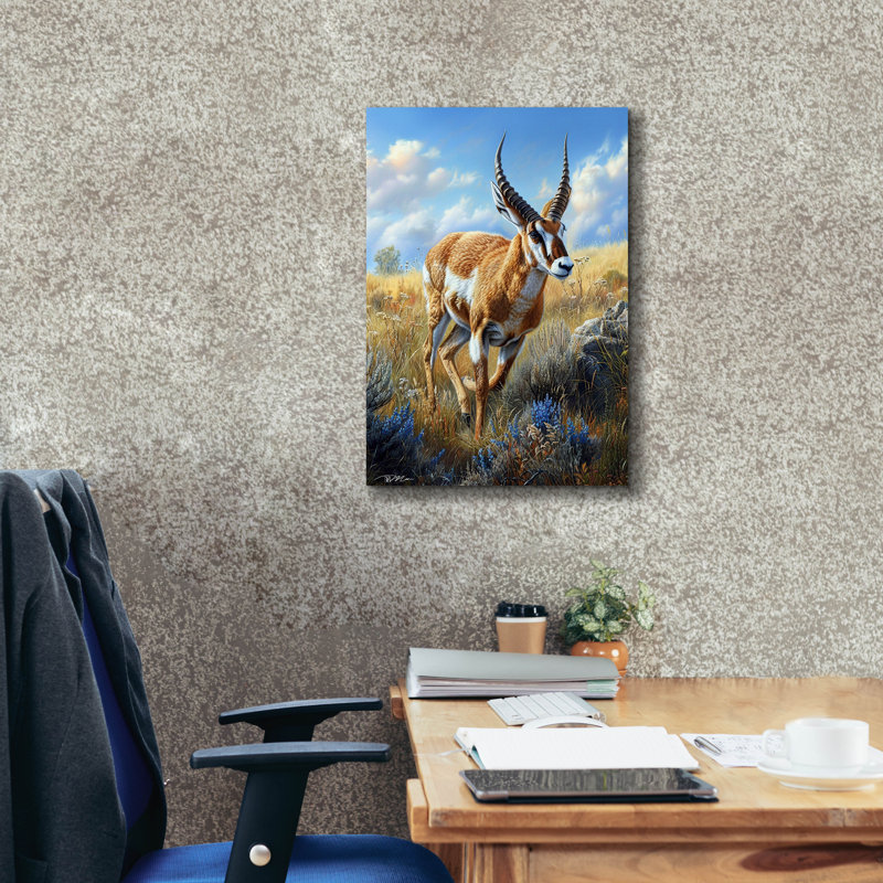 «Antelope» par Momart, art mural sur toile, H 26 po x l 18 po x P 0,75 po
