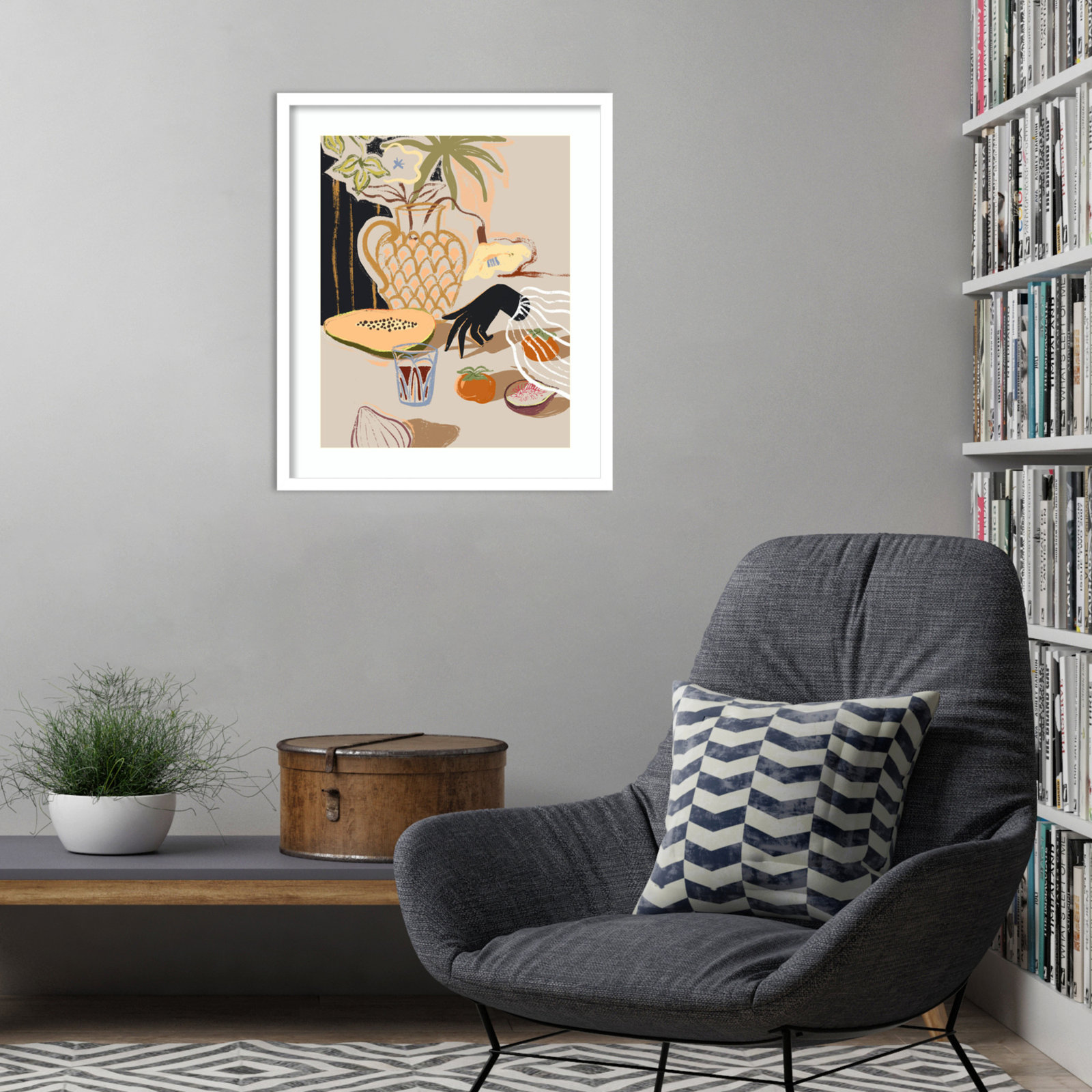 Northbrook "Fruitful Spread" Print, White, 25" H x 21" W