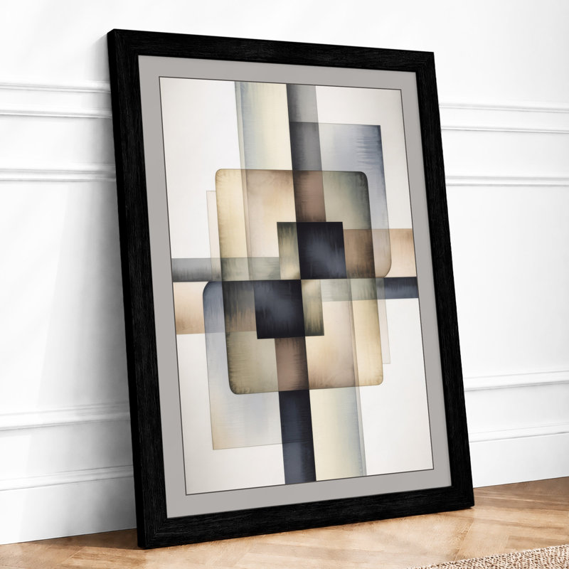 Layered Geometry Minimalist - Print, A1 - 84.1 x 59.4 cm, Black