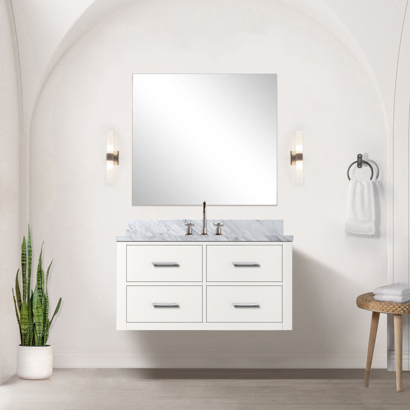 Meuble-lavabo simple blanc 36 po X P 22 po D, Blanc