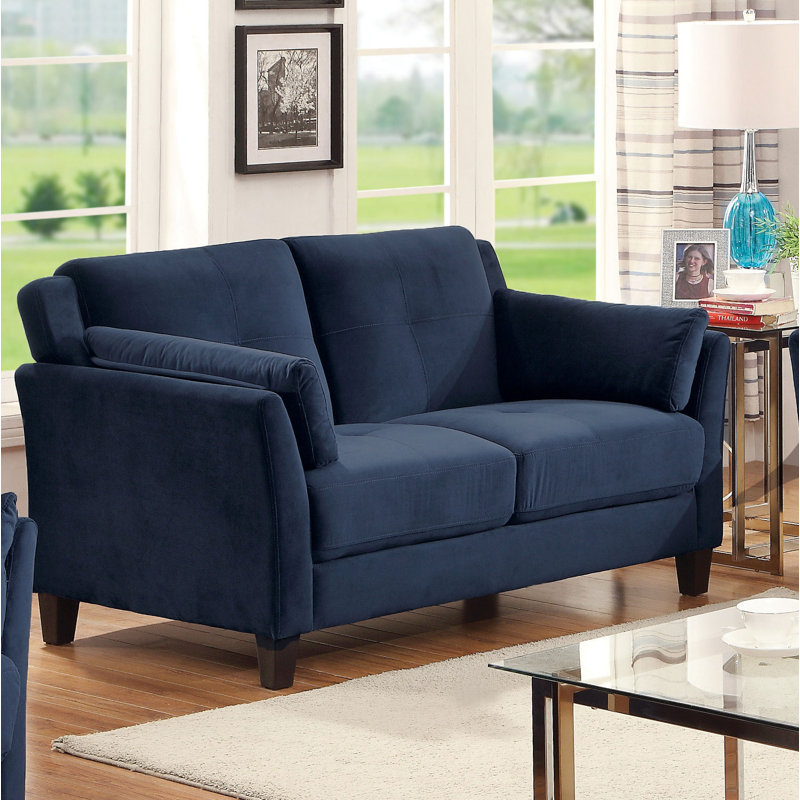 Benedict Flared Arm Loveseat, Navy