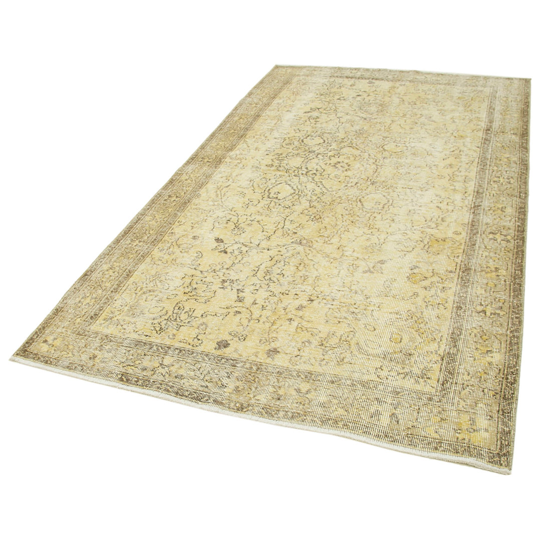 Vintage Beige Vintage Wool Handmade Area Rug