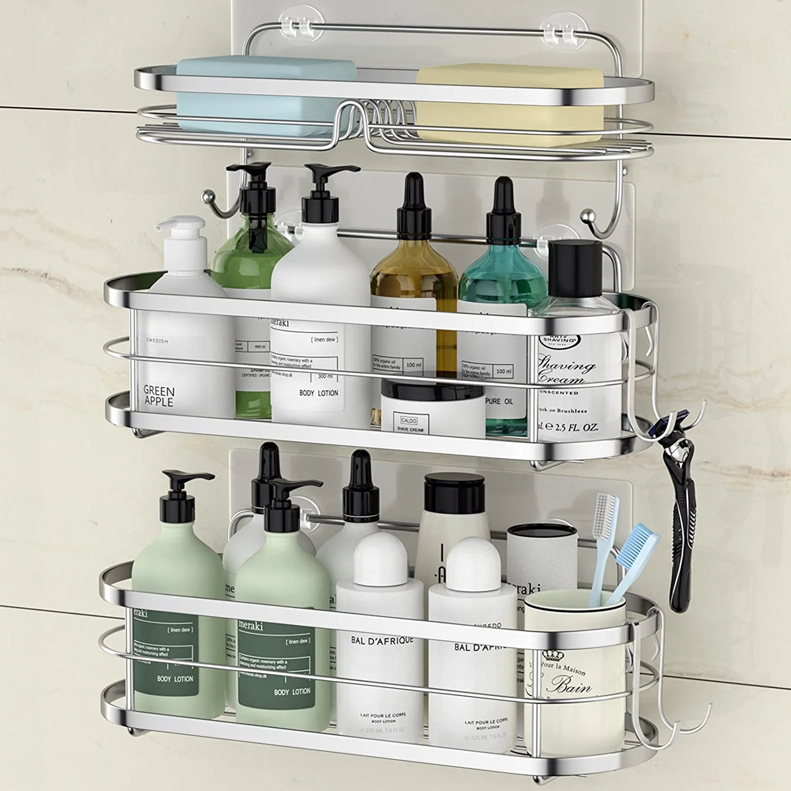 MICCK Bathroom Shelf Shampoo Shower Shelves Wall Mounted For