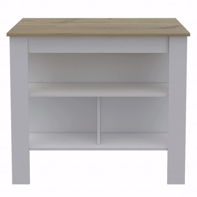 Kitchen Island, Four Legs, Three Shelves
