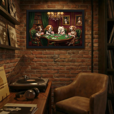 Animals Dogs Playing Poker In Elegant Room