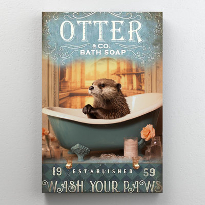 Otter Bath Soap - 1 Piece Rectangle Graphic Art Pr " Otter Bath Soap "