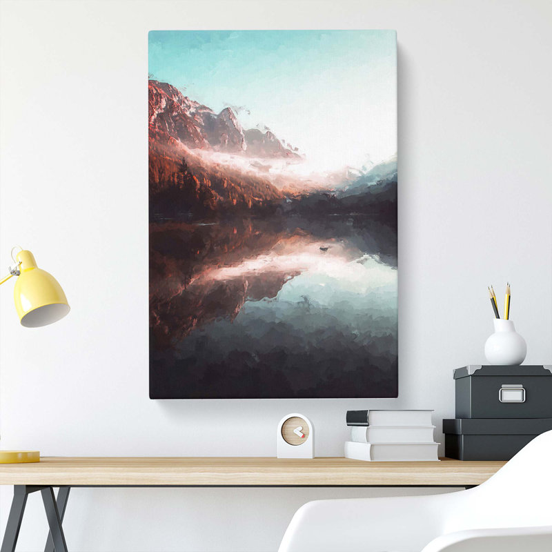 Lake In Italy In Abstract - Wrapped Canvas, 91cm H x 60cm W x 3cm D