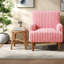 Chaises d'appoint confortables, chaise rose moderne en velours côtelé pour le salon