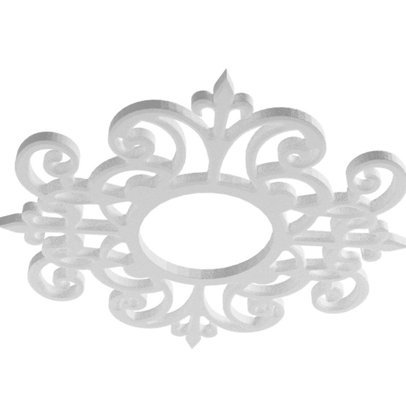 34 po x P 11 po x P 1 po P médaillon de plafond en PVC de qualité architecturale Dijon, argent antique, Inachevé