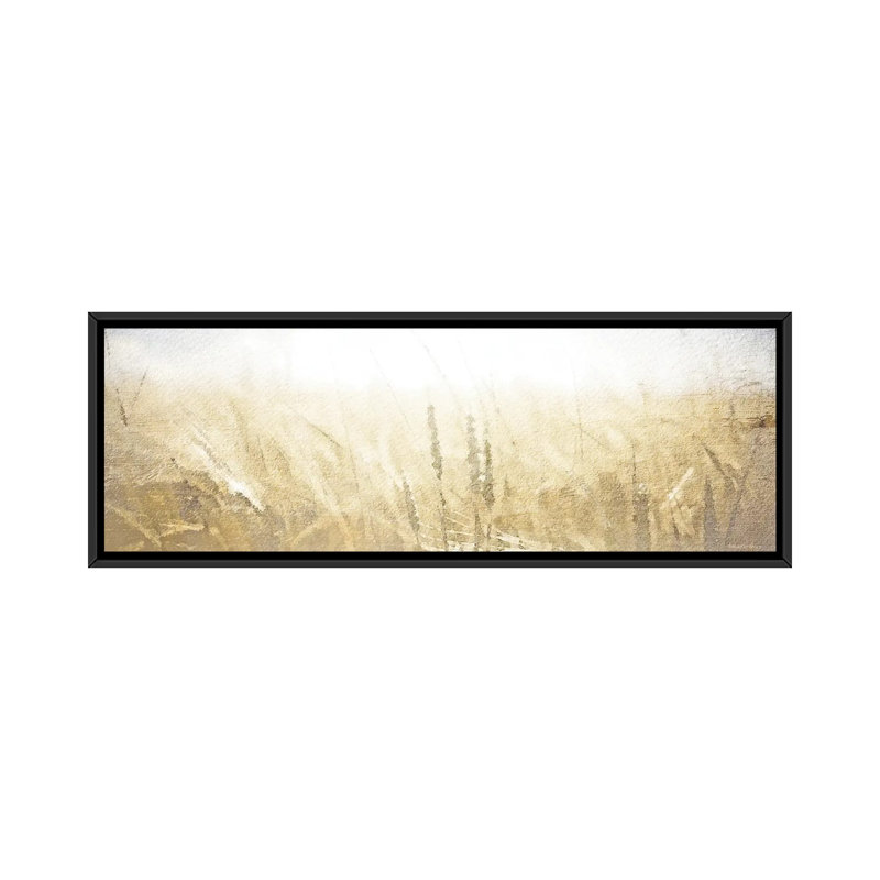 Fields Of Gold by Bluebird Barn - Panoramic Print on Canvas, 30.48 cm H x 91.44 cm W, Black Floater Frame
