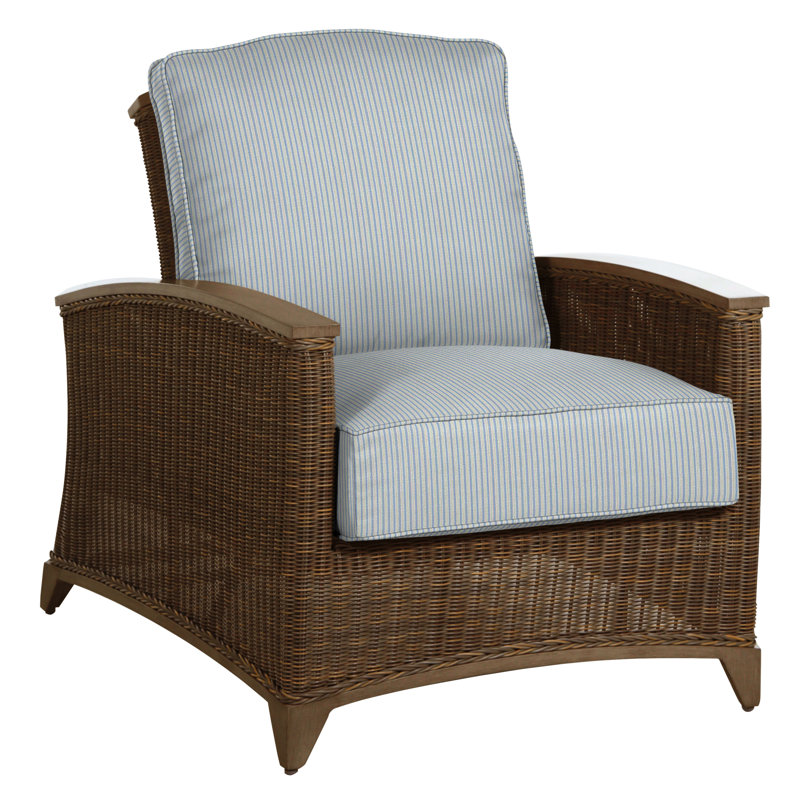 Astoria Patio Chair with Cushions, Astoria #90 Raffia/Oak, Welt, Tweed Toffee