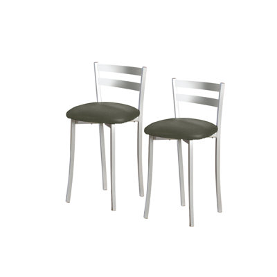 Filippina Upholstered and Faux Leather Bar Stool with Iron Frame