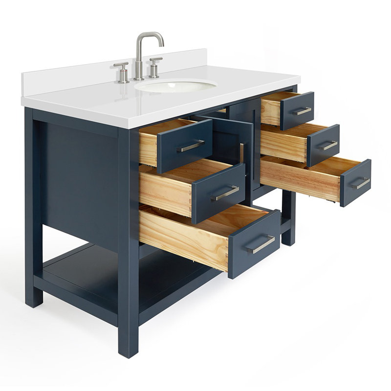Magnolia Bath Vanity Rectangular Basin S049SWQ, Midnight Blue, Oval