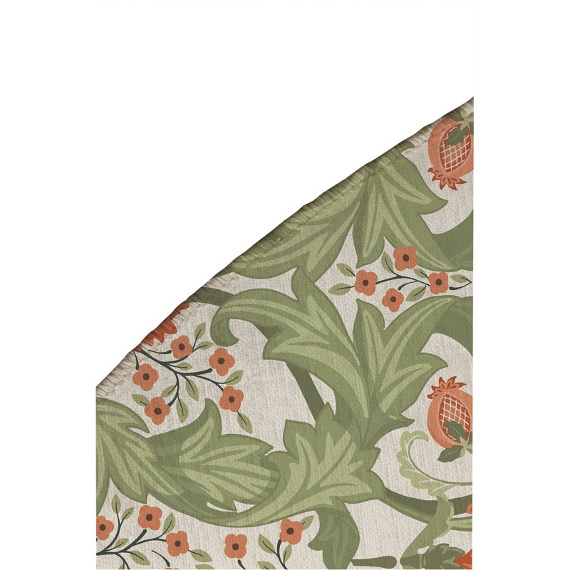 Tapis d'extérieur Ogee Leaf, Rond 5 pi