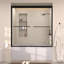 Nesso X P 56 po H Porte de baignoire coulissante encadrée et verre transparent noir mat-113951984