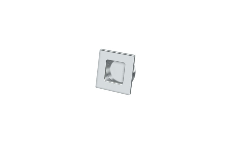 Deltana FPS234U3-UNL Flush Pull, Square, HD, 2-3/4" x 2-3/4", Solid Brass in Unlacquered Brass, Polished Chrome