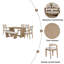Ensemble de table de salle à manger 6 pièces pour 6, table de cuisine en bois de 60 po et 4 chaises avec banc et base en tréteaux-1699916008